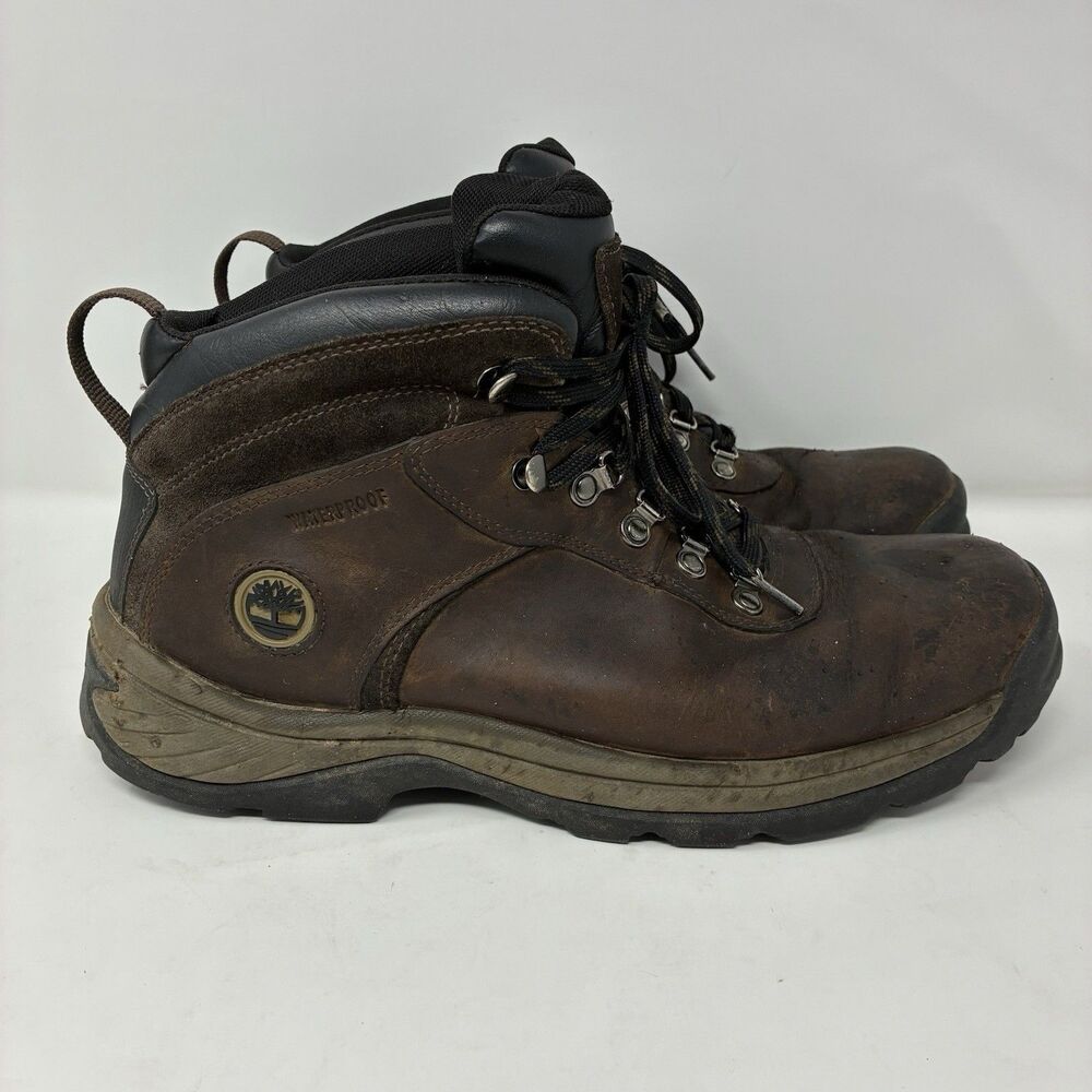 Timberland-Flume Waterproof Boot Men Size 12 Leather Brown 18128